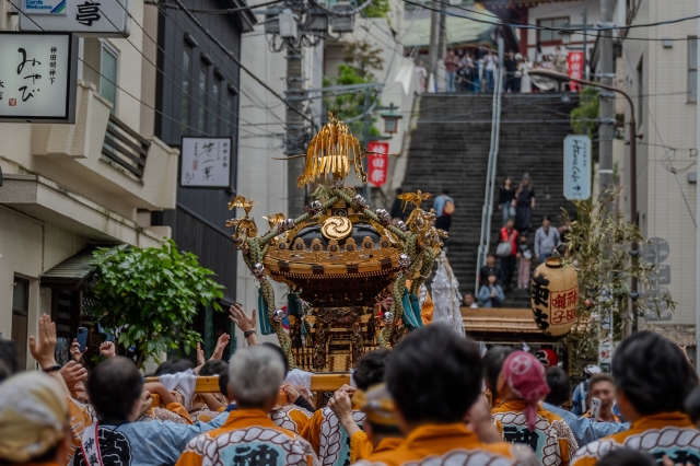 Mikoshi parade during the Kanda Matsuri festival in Tokyo